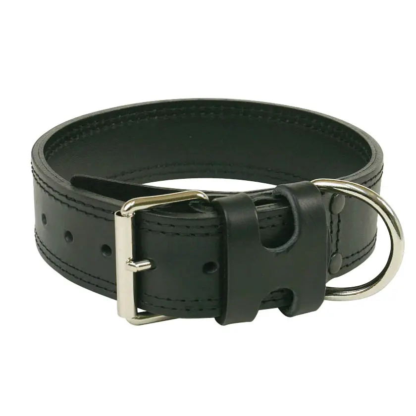 COLLIER CUIR DOUBLÉ NOIR