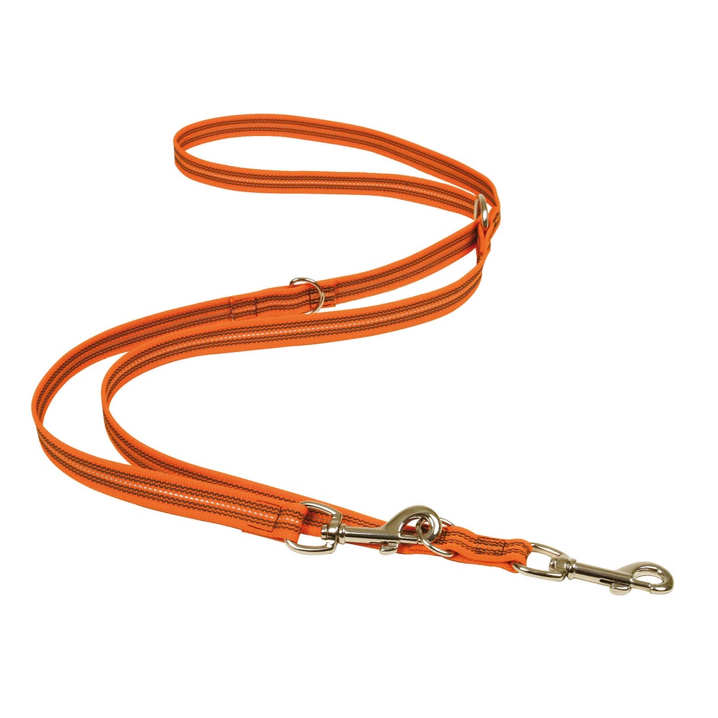 LAISSE REFLEC GOMME MULTIPOSITIONS ORANGE