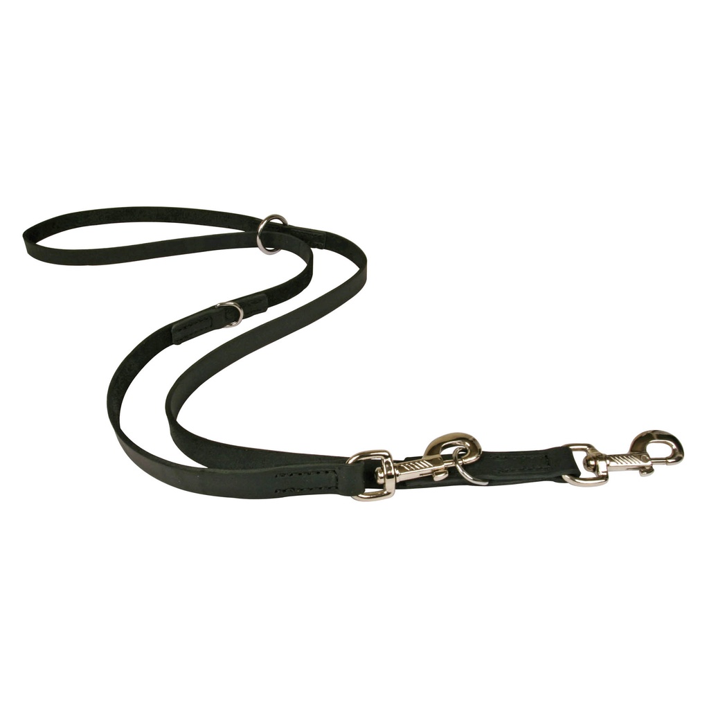 LAISSE CUIR SOFT LINE MULTIPOSITIONS NOIRE 
