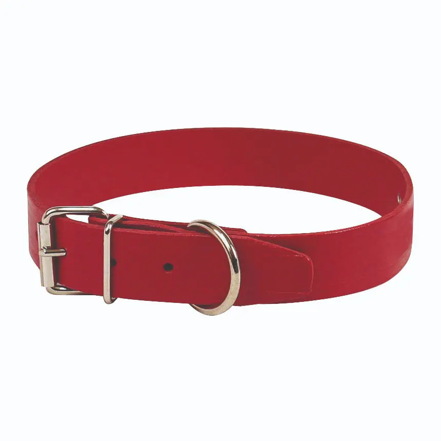 COLLIER CUIR SIMPLE ROUGE µ 'Fin de série'