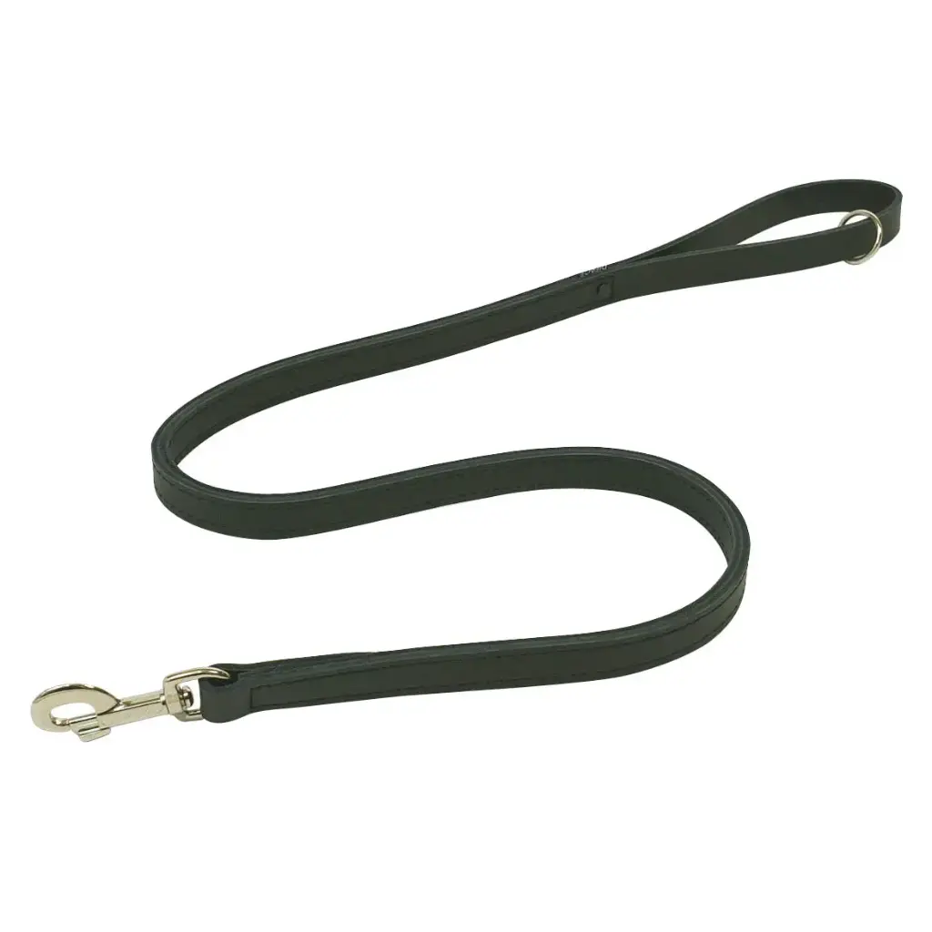 LAISSE CUIR COUSUE DOUBLE NOIRE µ 'Fin de série'