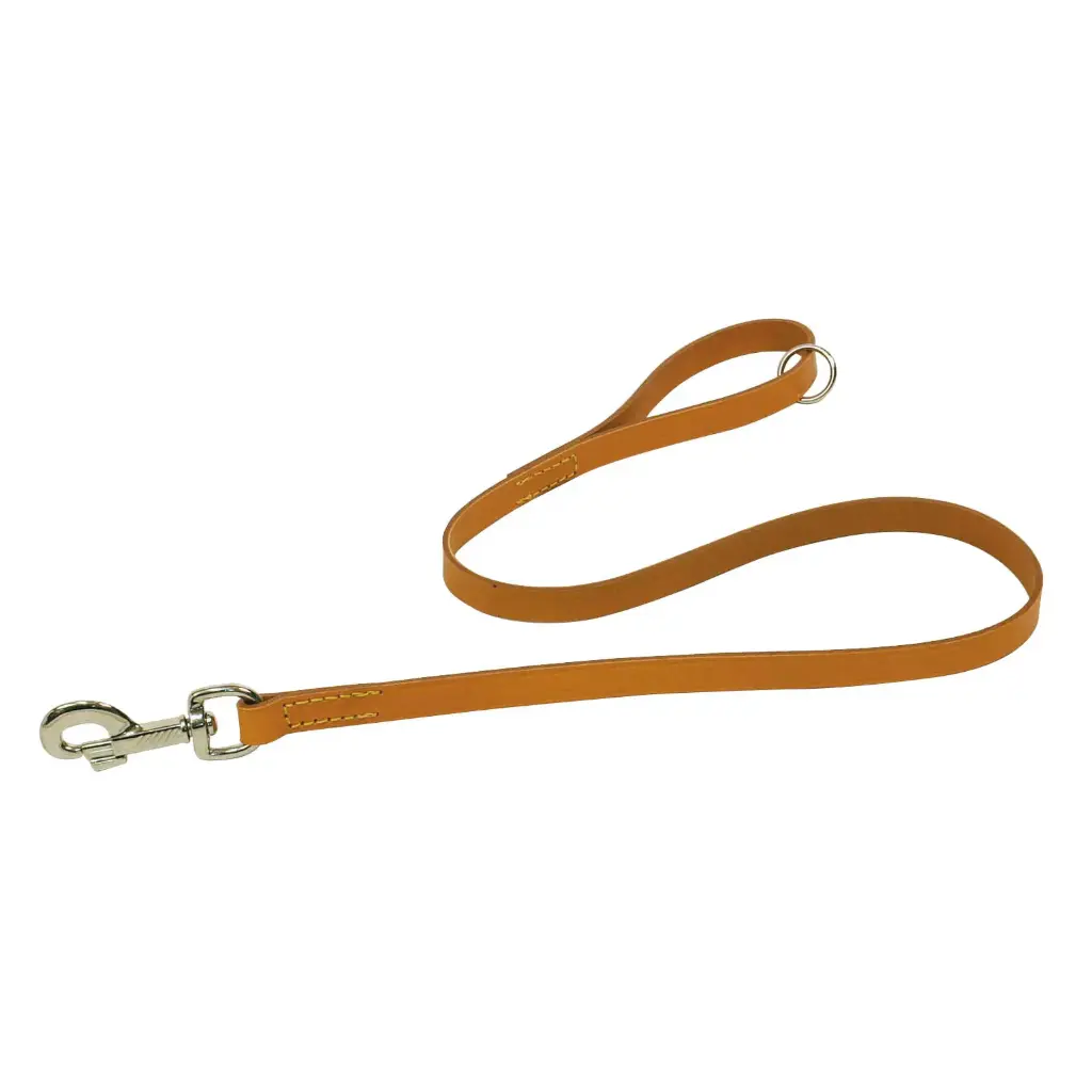 LAISSE CUIR COUSUE 1m x 16mm NATUREL µ 'Fin de série'