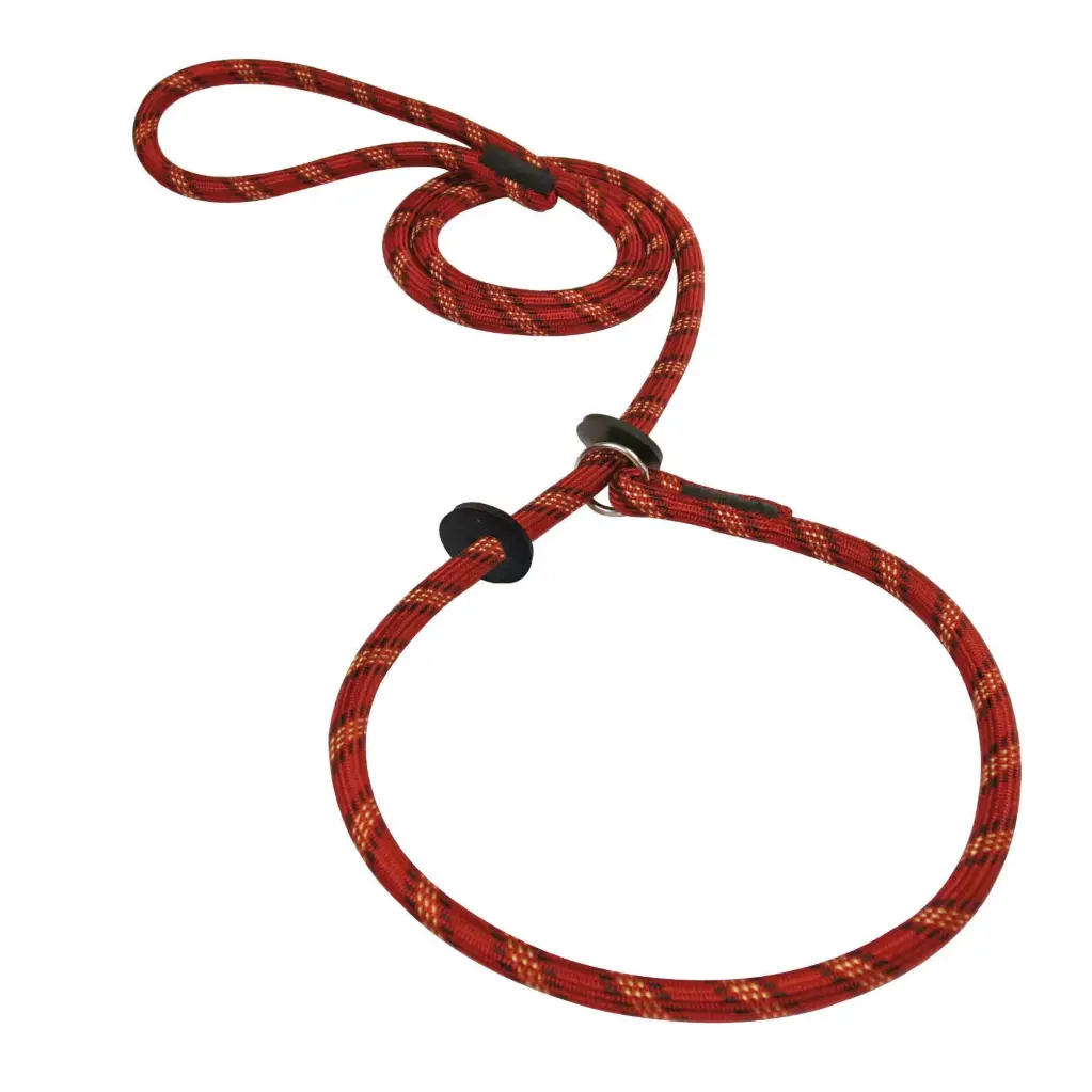 LAISSE LASSO MOUNTAIN avec stoppeurs 1,60M ROUGE/OR