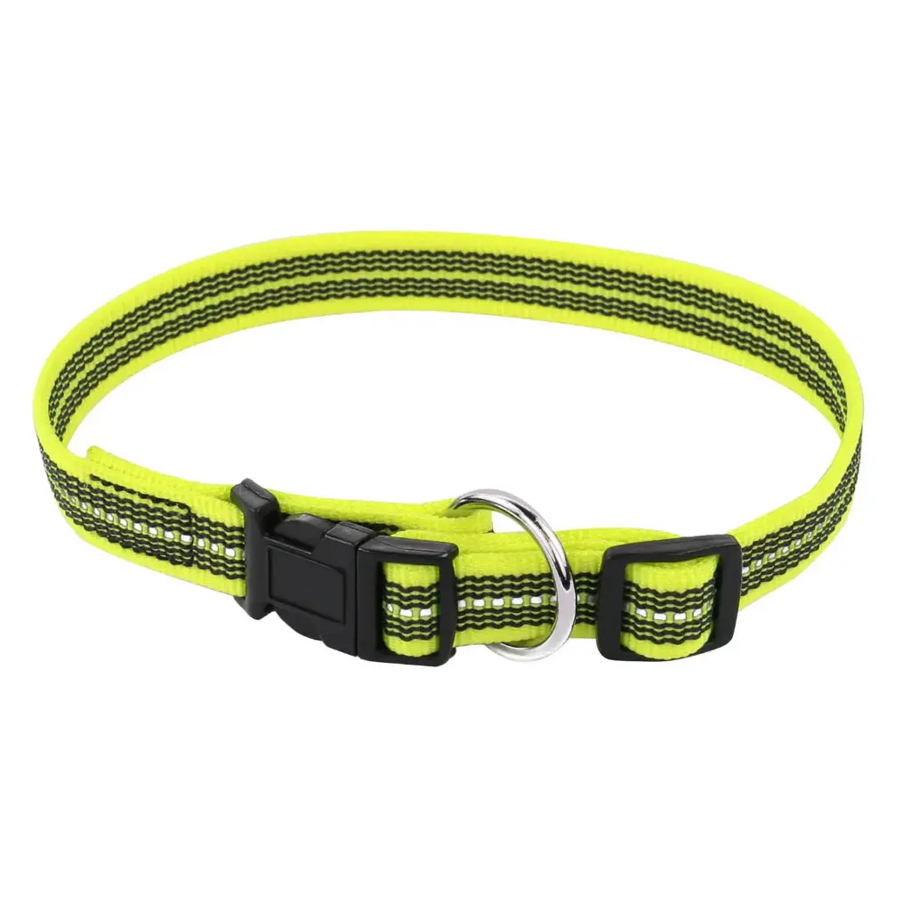 COLLIER REFLEC GOMME FERMETURE RAPIDE JAUNE