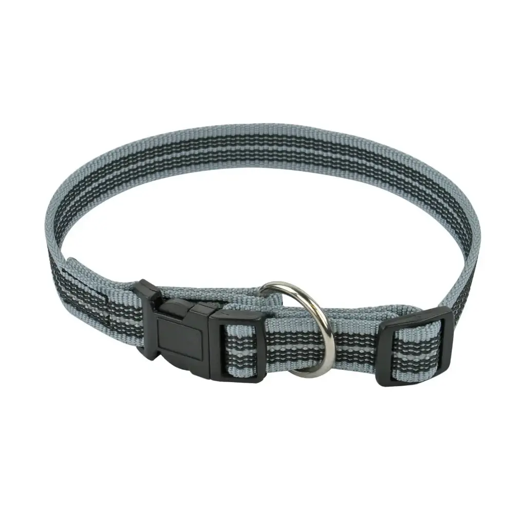 COLLIER REFLEC GOMME FERMETURE RAPIDE GRIS