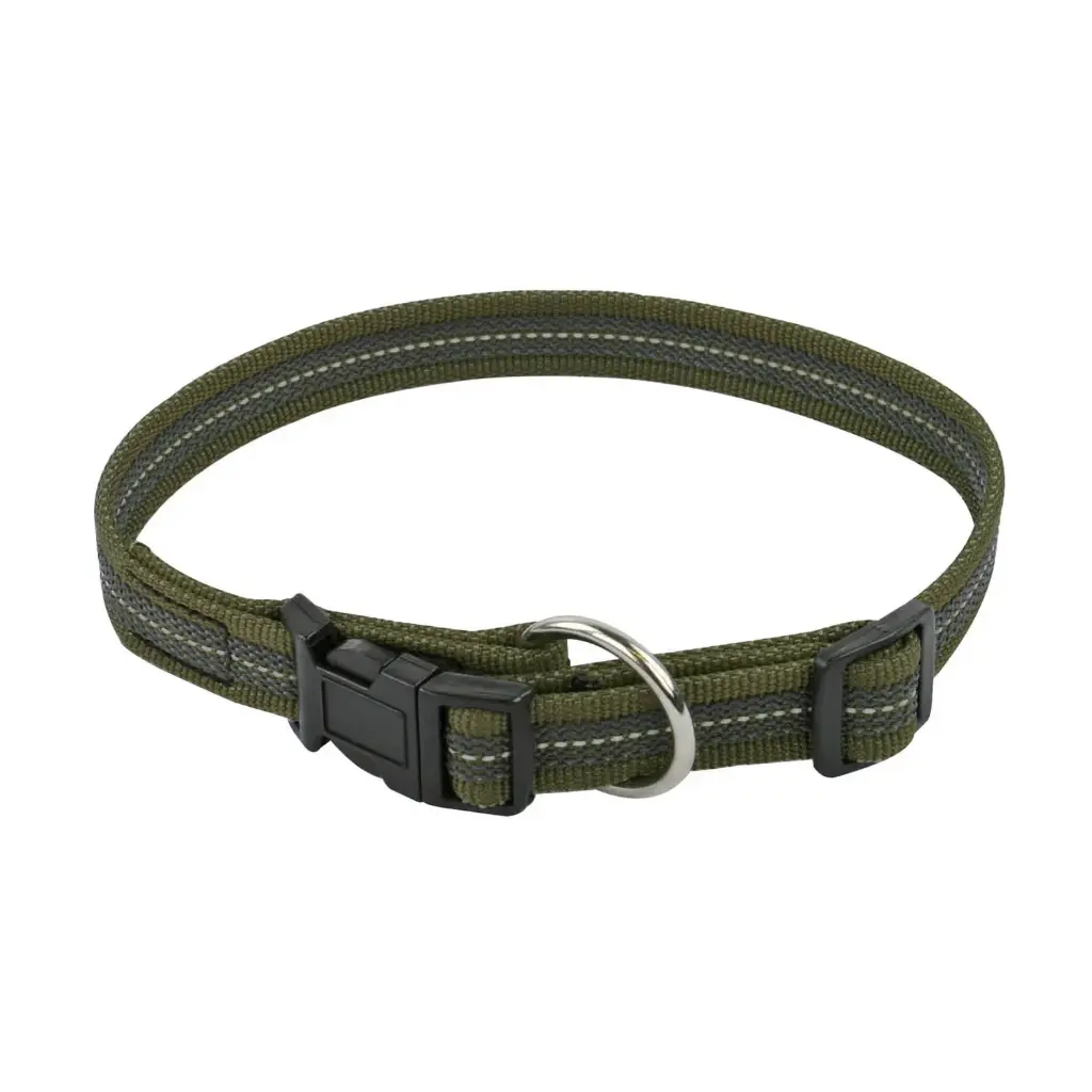 COLLIER REFLEC GOMME FERMETURE RAPIDE KAKI