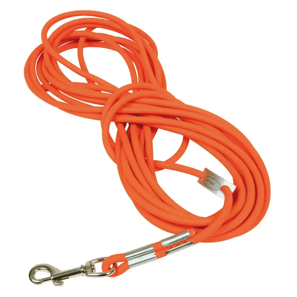 LONGE RONDE BIOTHANE FLUO ORANGE µ 'Fin de série'