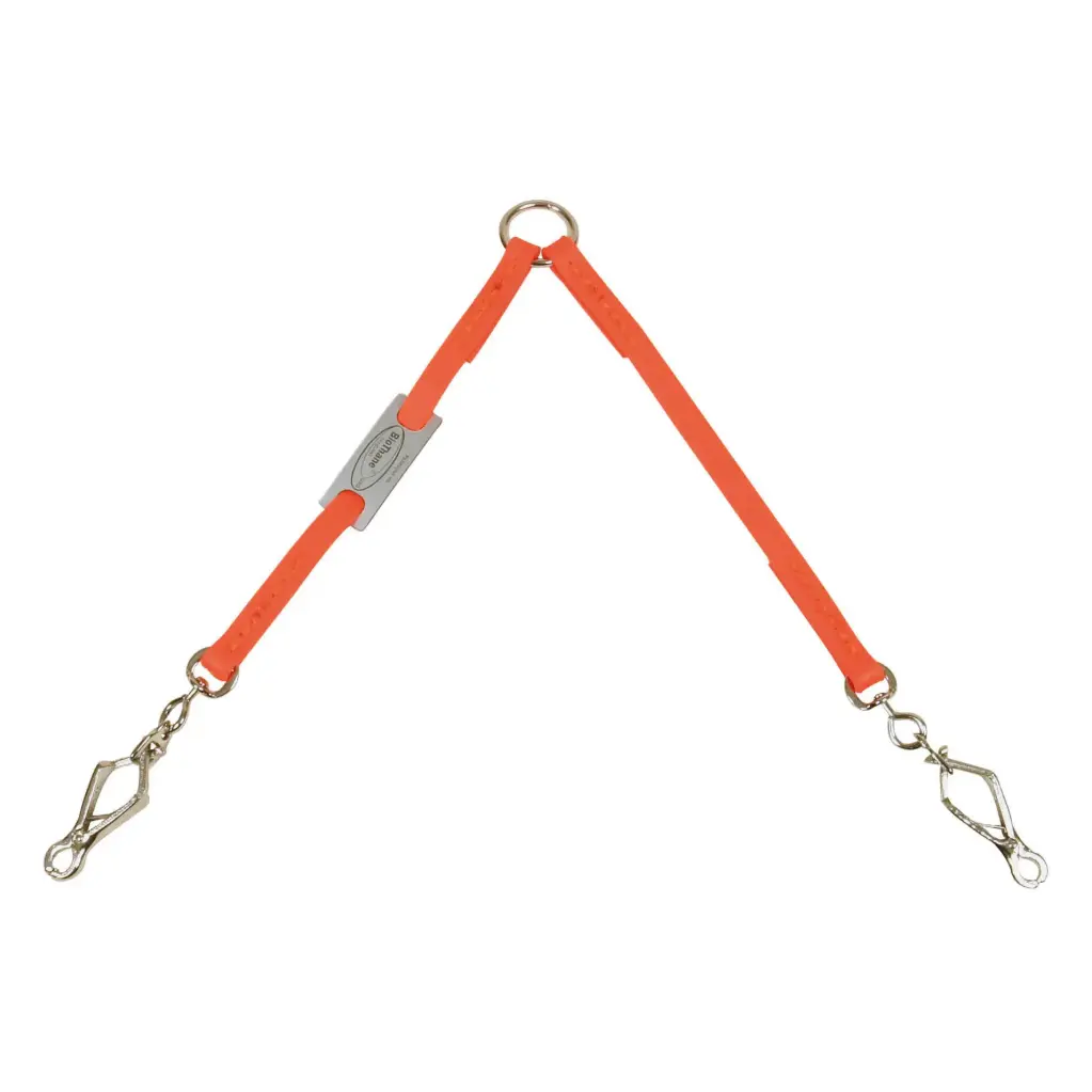 ACCOUPLE BIOTHANE FLUO ORANGE MOUSQUETON A PINCE µ 'Fin de série'