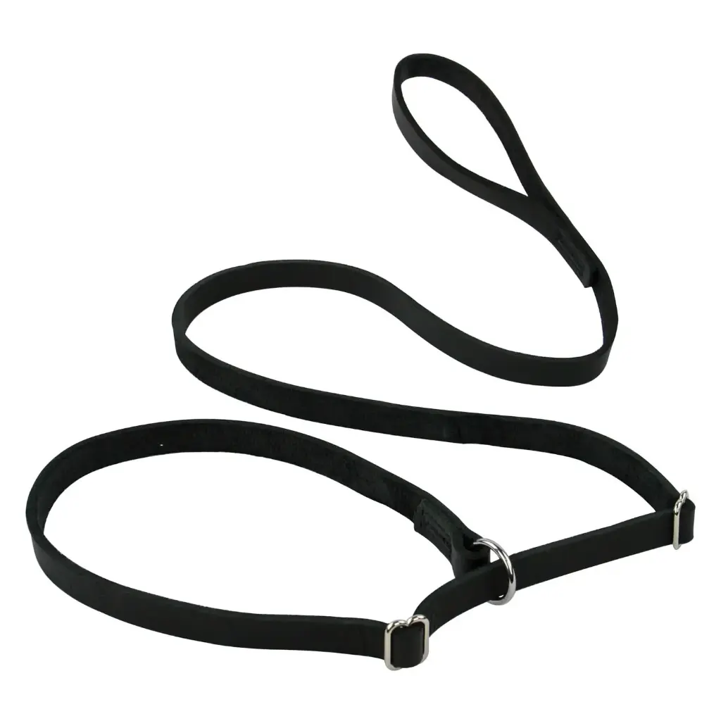 LAISSE LASSO CUIR SOFT LINE L1m50 x S16mm NOIR µ 'Fin de série'