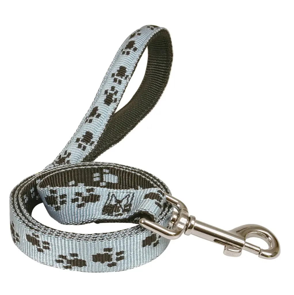 LAISSE AVEC POIGNEE CONFORT BLEU PATTE NOIR µ 'Fin de série'