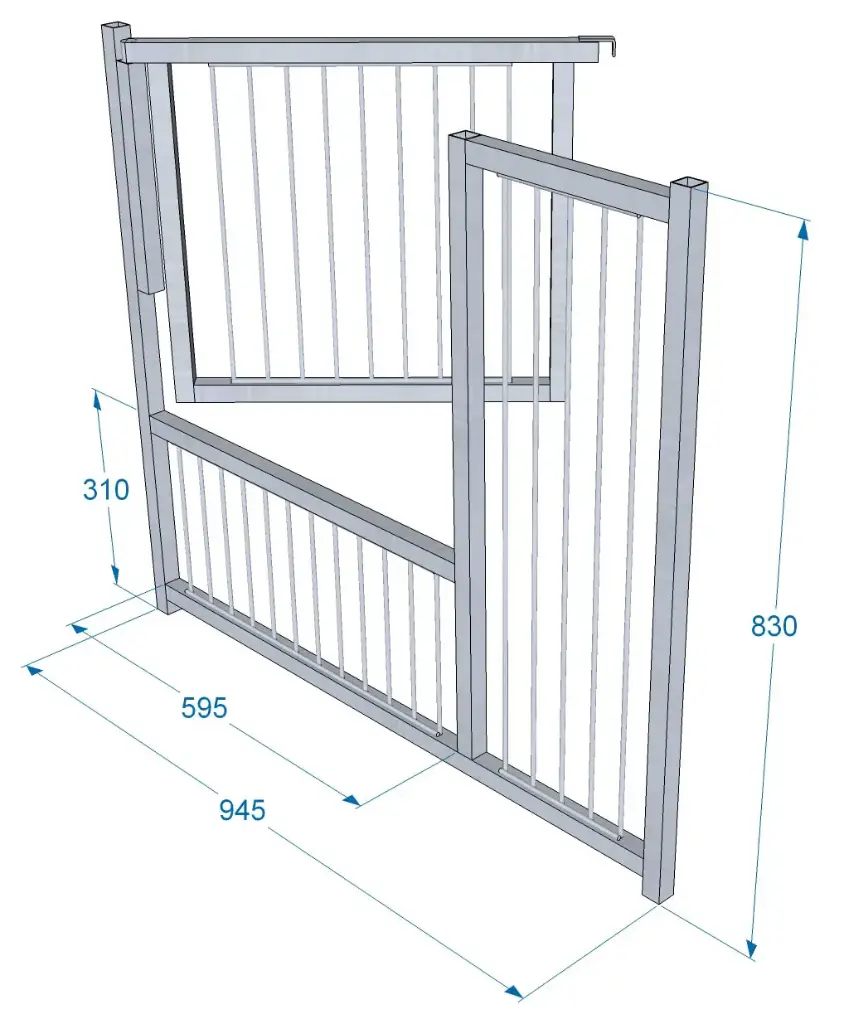 PANNEAU ENCLOS CHIOT BARREAUX AVEC PORTE Hauteur 83cm