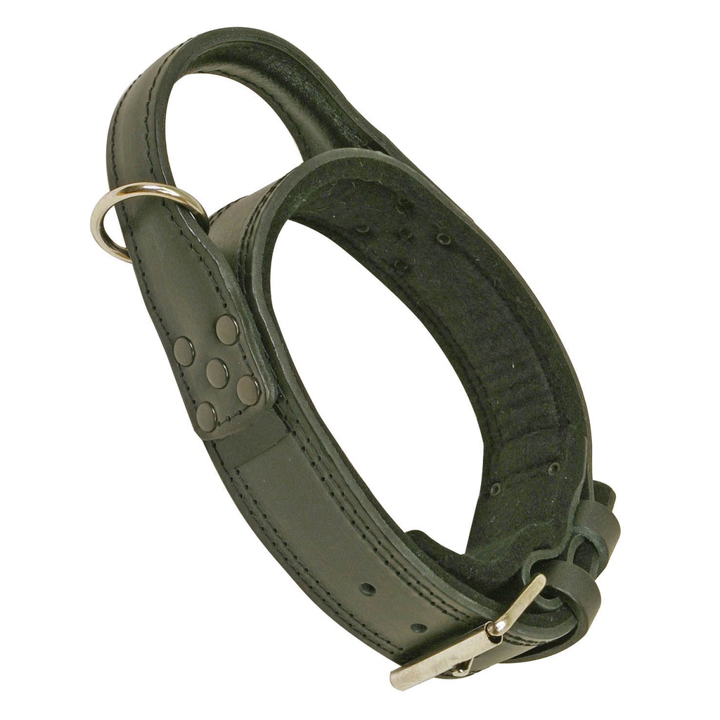 COLLIER CUIR D'INTERVENTION NOIR
