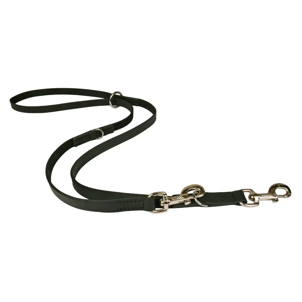 LAISSE CUIR MULTIPOSITIONS NOIRE 