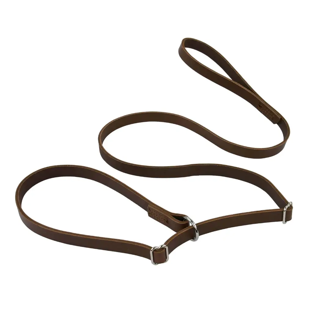 LAISSE LASSO CUIR MARRON 
