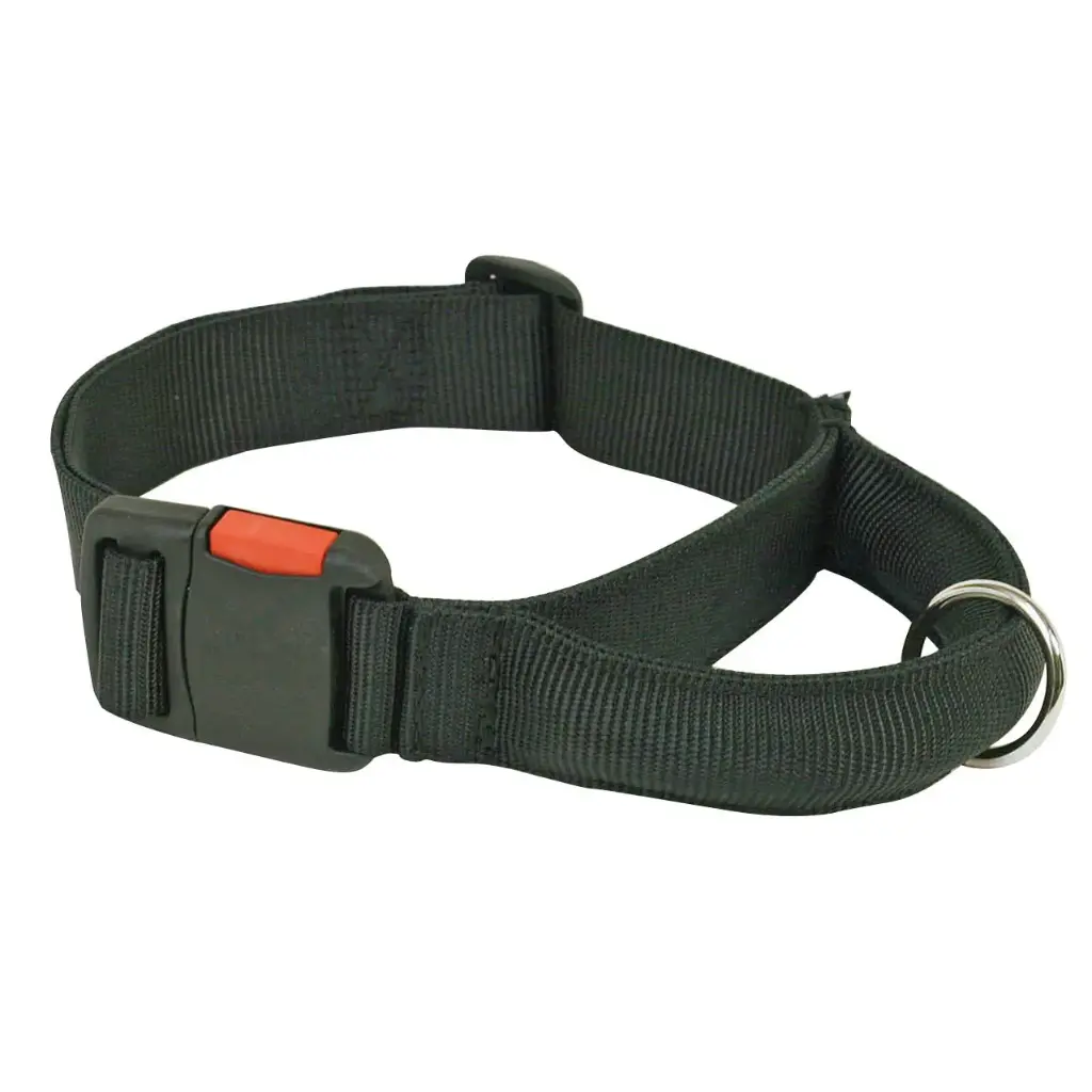 COLLIER RÉGLABLE CONFORT NOIR 40MM AVEC POIGNEE