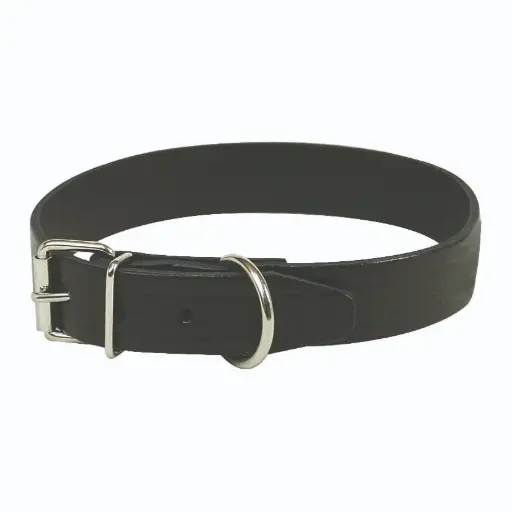 COLLIER CUIR SIMPLE NOIR µ 'Fin de série'