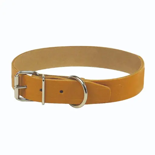 COLLIER CUIR SIMPLE NATUREL µ 'Fin de série'