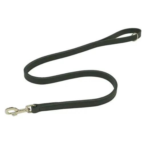 LAISSE CUIR COUSUE DOUBLE NOIRE 1mx18mm µ 'Fin de série'