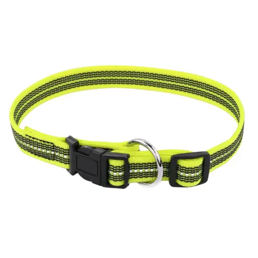 COLLIER REFLEC GOMME FERMETURE RAPIDE JAUNE