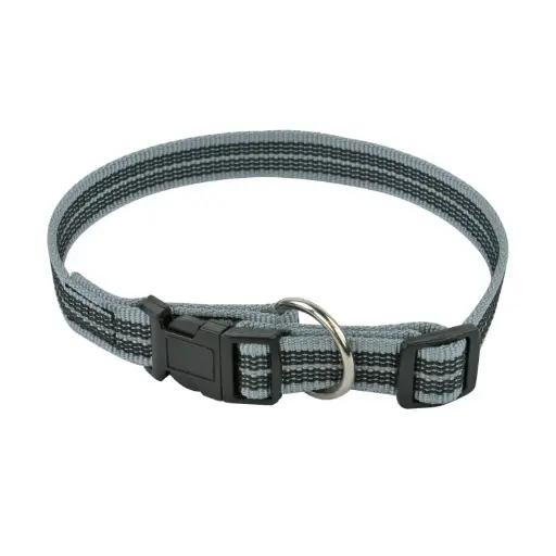 COLLIER REFLEC GOMME FERMETURE RAPIDE GRIS