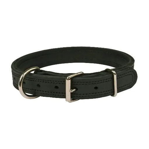 COLLIER CUIR SOFT LINE NOIR