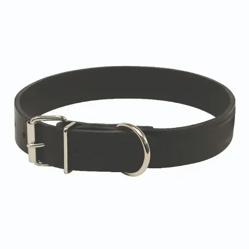 COLLIER CUIR RIVETÉ NOIR