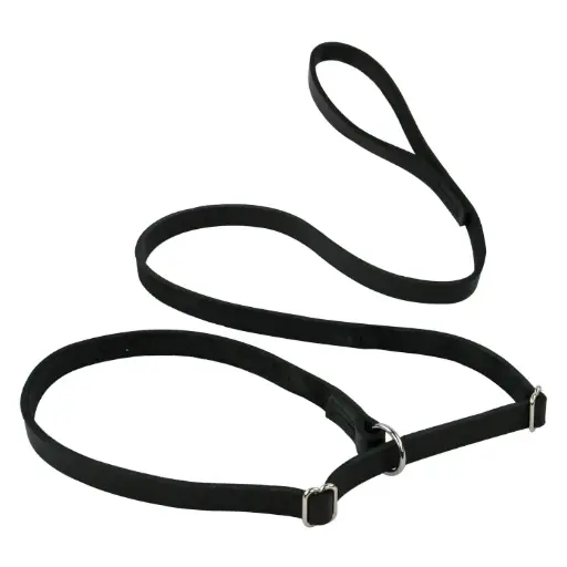 [111404] LAISSE LASSO CUIR SOFT LINE L1m50 x S16mm NOIR µ 'Fin de série'