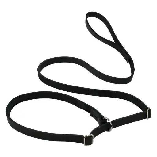 [111405] LAISSE LASSO CUIR SOFT LINE NOIRE 2M