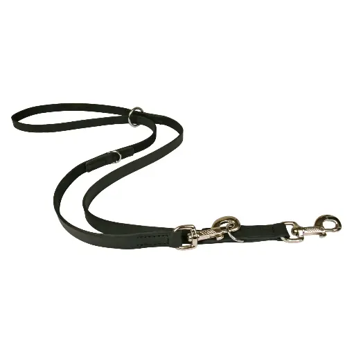 LAISSE CUIR MULTIPOSITIONS NOIRE 