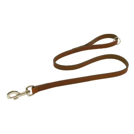 [111172] LAISSE CUIR COUSUE MARRON 1M X 16MM